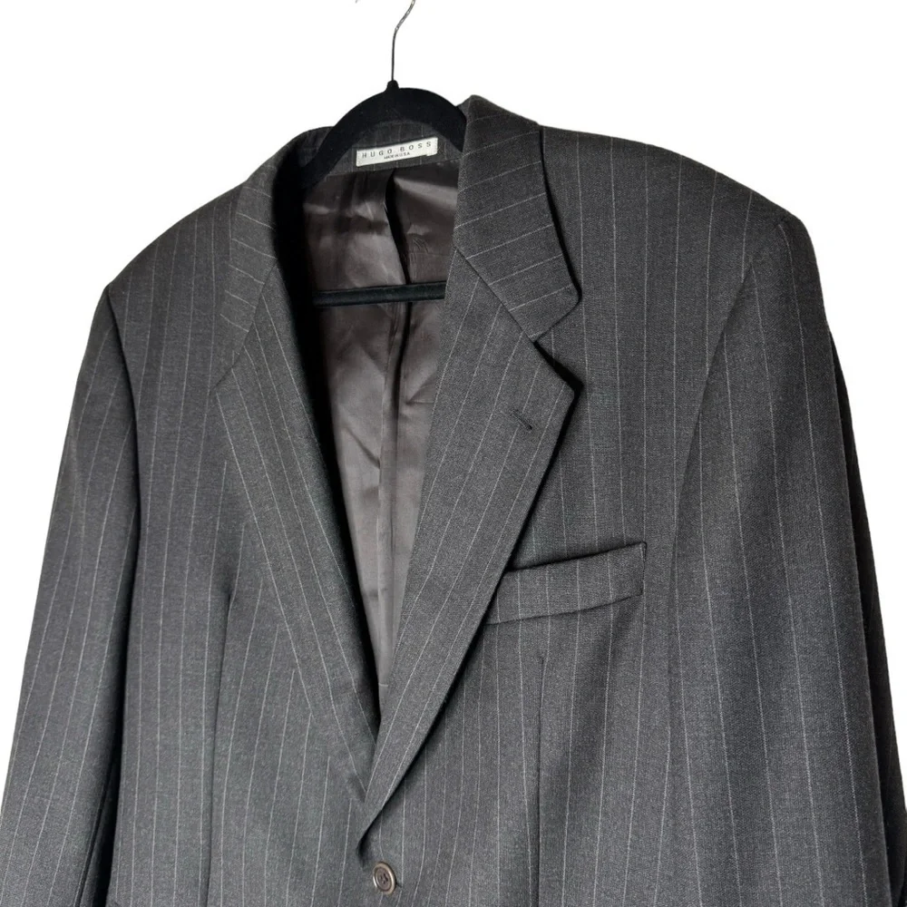 Hugo Boss Appolon Akropolis Wool Striped Grey Sports Jacket Blazer‎ 42L